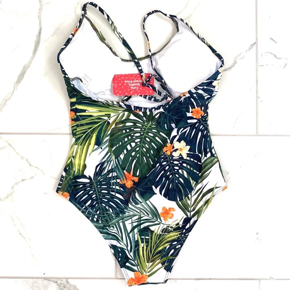 (A4) Pat Pat palm leaf one piece swimsuit, Size small, NWT - Picture 3 of 11